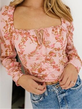 Free People Hilary Printed Top NWT